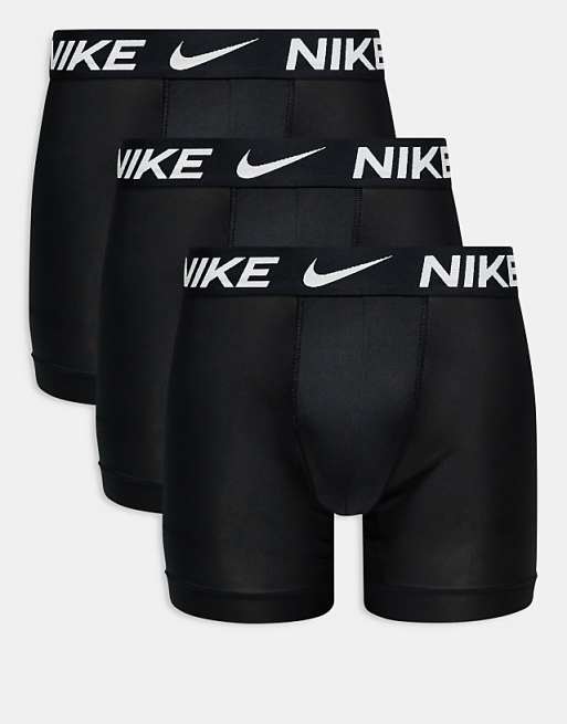 Nike Dri-Fit Essential Microfibre 3 pack long boxer briefs in black