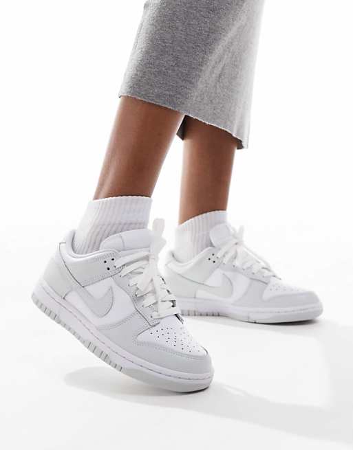 Nike Dunk Low trainers in white and grey