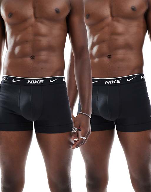 Nike Everyday Cotton Stretch 2 pack boxer brief in black and navy