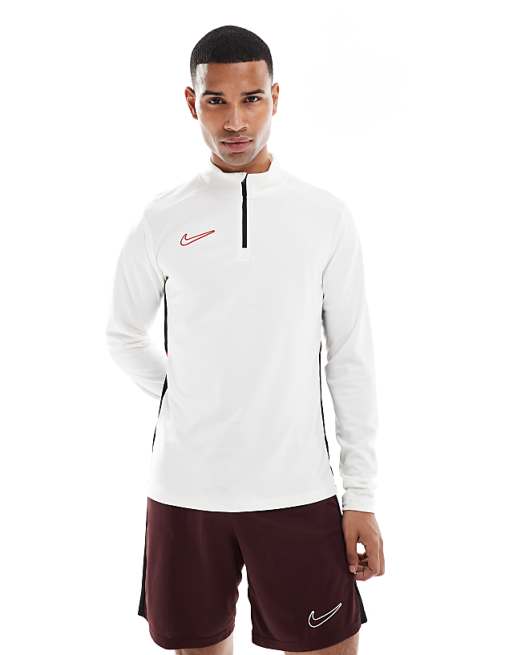 Nike Football Academy 25 Dri-FIT quarter zip top in cream