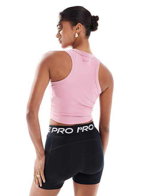Nike One Training Dri-FIT Cropped Vest In Pink