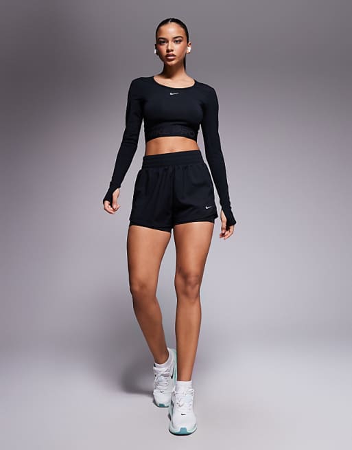 Nike One Training Dri-FIT High Waisted 3 Inch 2 In 1 Shorts In Black