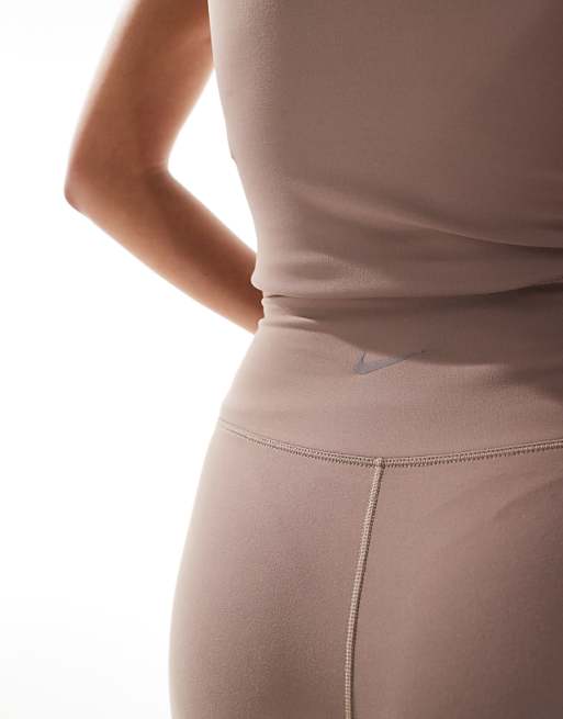Nike One Training Dri-FIT High Waisted 5 Inch Shorts In Brown