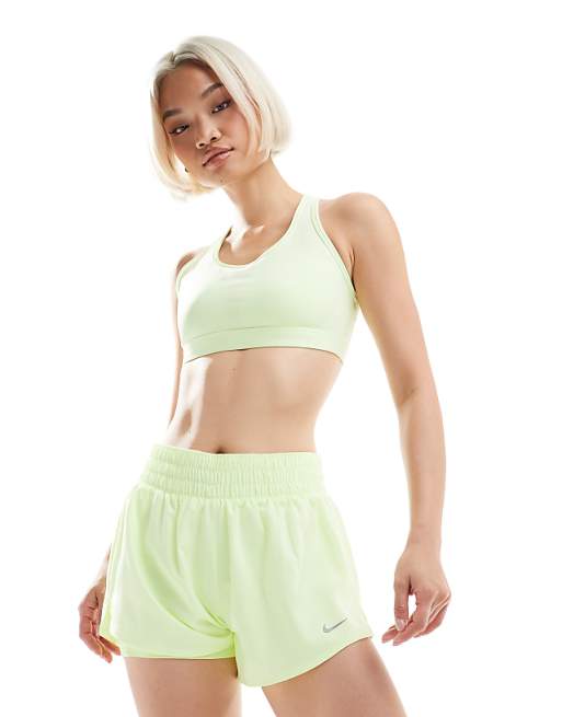 Nike One Training Dri-FIT mid rise 3 inch 2 in 1 shorts in lime green