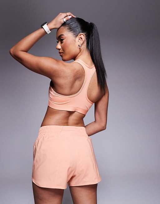 Nike One Training Dri-FIT Mid Rise 3 Inch Shorts In Coral