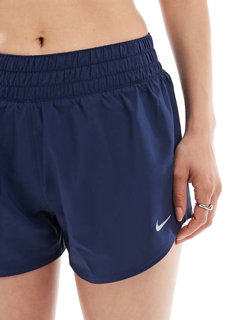 Nike One Training Dri-FIT Mid Rise 3 Inch Shorts In Navy