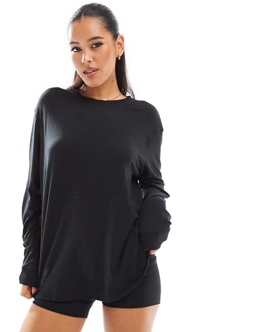 Nike One Training Dri-FIT relaxed long sleeve t-shirt in black