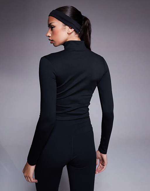 Nike One Training Half Zip Fitted Longsleeve Top In Black