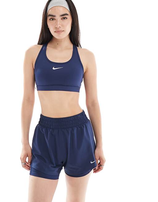 Nike One Training high waisted 3 inch 2 in 1 shorts in navy