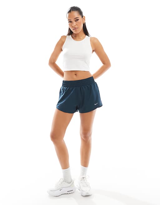 Nike One Training mid rise 3 inch shorts in navy