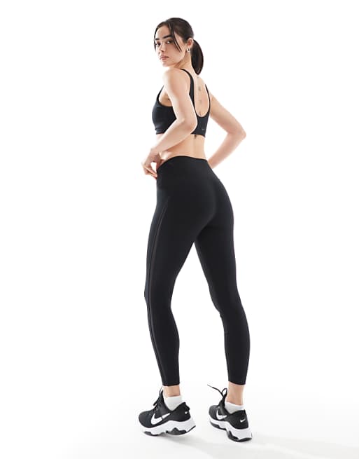 Nike One Training Wrapped 7/8 Leggings In Black