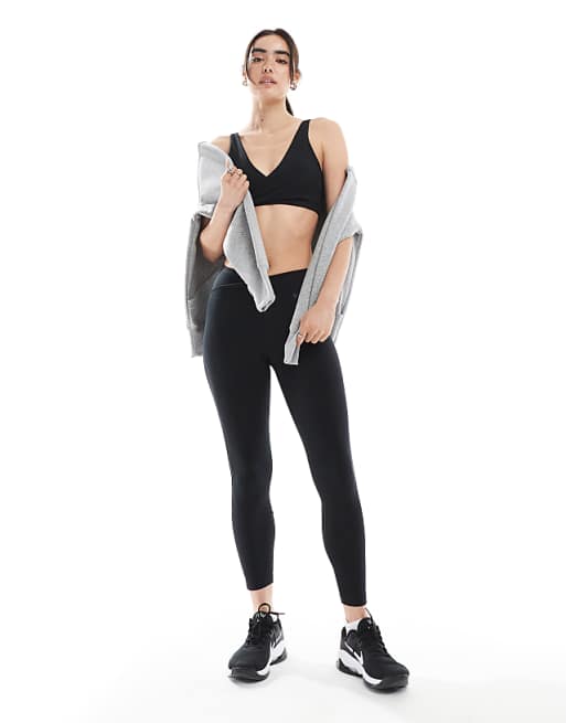 Nike One Training wrapped 7/8 leggings in black