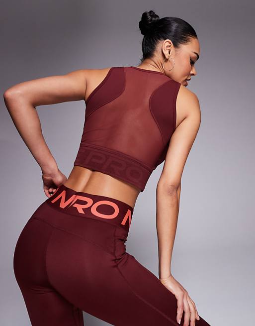 Nike Pro Training Dri-FIT Cropped Vest In Burgundy