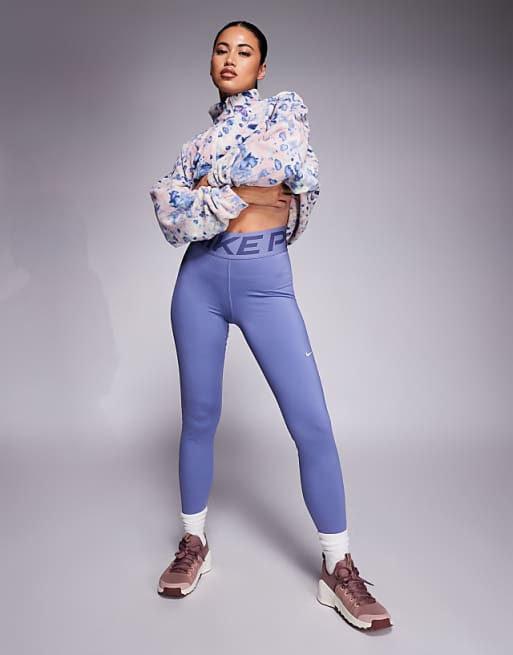 Nike Pro Training high waisted sculpt leggings in blue