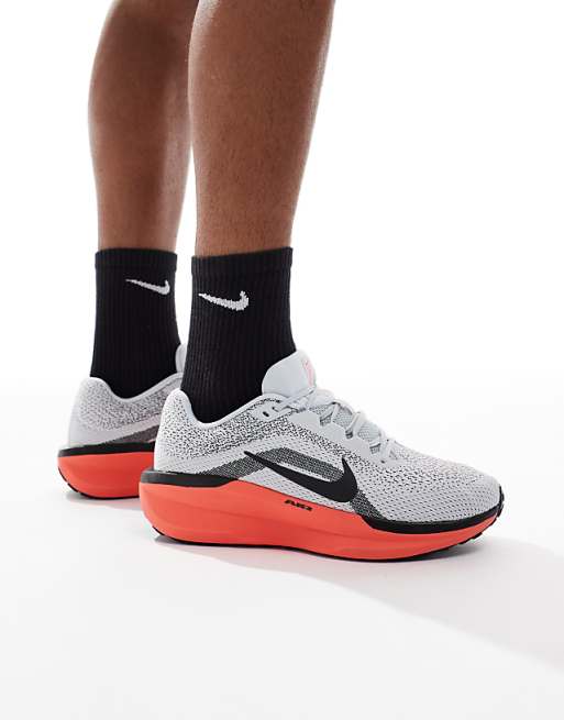 Nike Running Air Winflo 11 trainers in grey and red