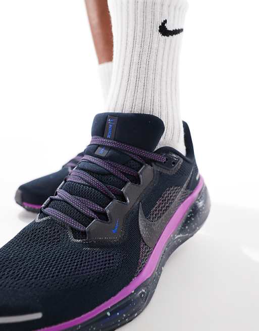Nike Running Air Zoom Pegasus 41 Trainers In Black And Purple
