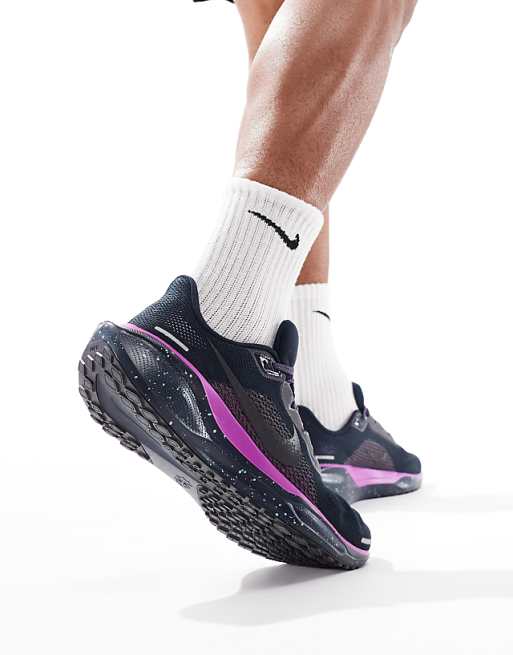 Nike Running Air Zoom Pegasus 41 Trainers In Black And Purple