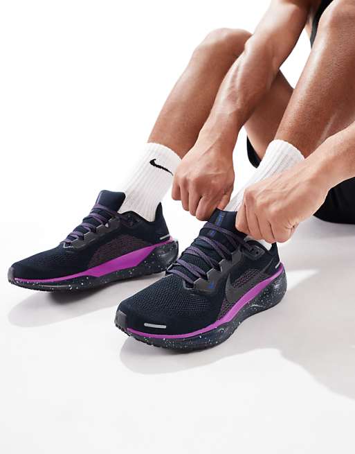 Nike Running Air Zoom Pegasus 41 trainers in black and purple