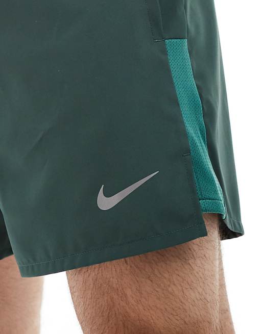 Nike Running Challenger Dri-FIT 5 Inch Shorts In Dark Green