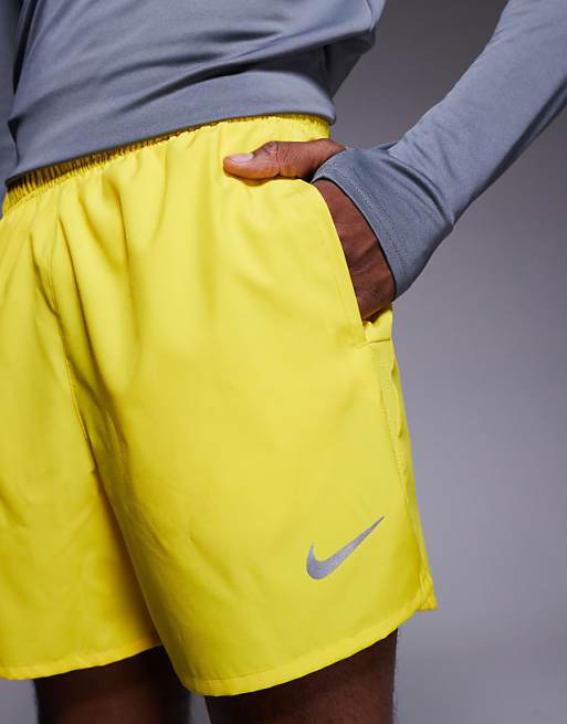 Nike Running Challenger Dri-FIT 5 Inch Shorts In Yellow