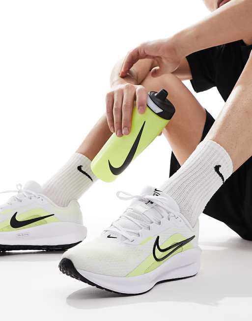Nike Running Downshifter 13 Trainers In White And Yellow