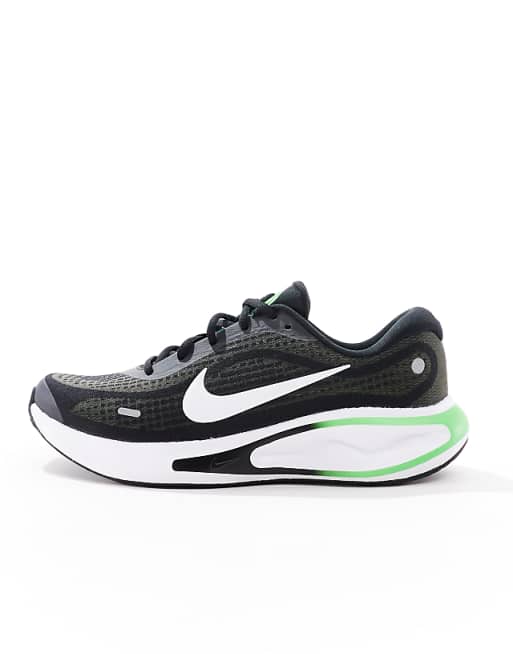 Nike Running Journey Run Running Trainers In Black And Green