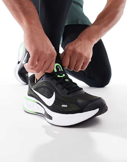 Nike Running Journey Run Running Trainers In Black And Green