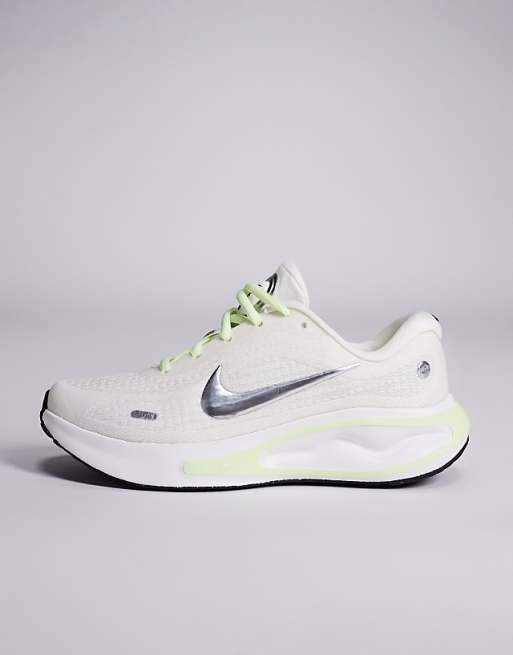 Nike Running Journey Run Trainers In White And Green