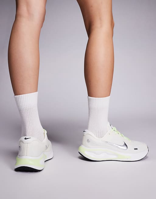Nike Running Journey Run Trainers In White And Green