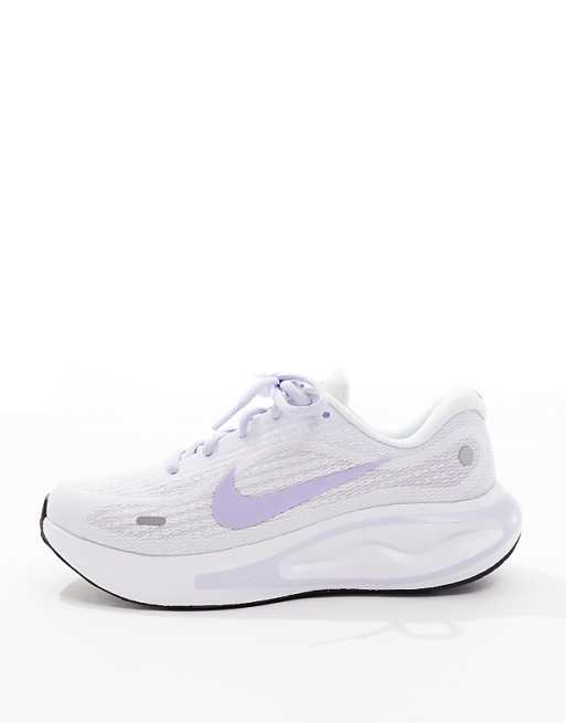 Nike Running Journey Run Trainers In White And Lilac