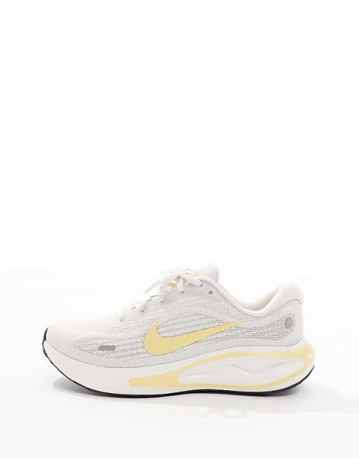 Nike Running Journey Run Trainers In White And Yellow