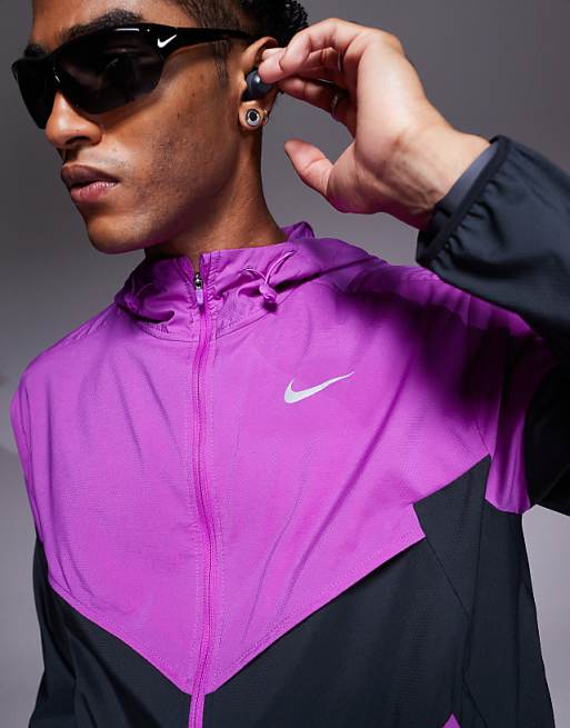 Nike Running Light Windrunner Jacket In Purple And Black