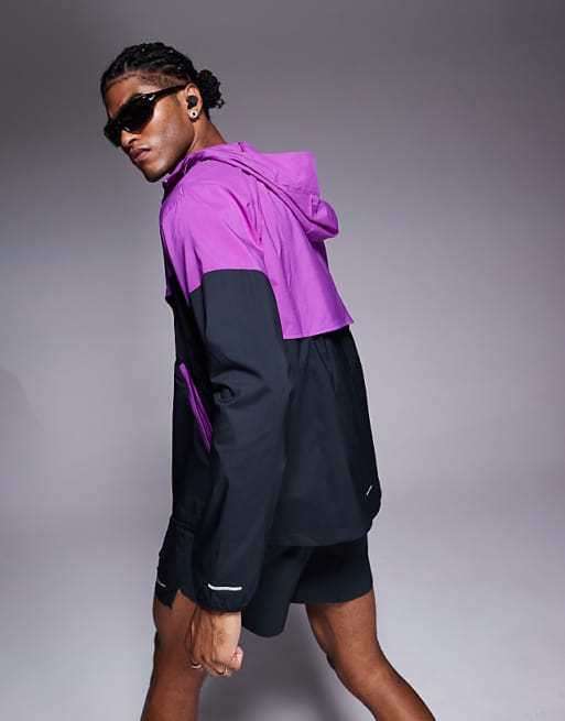 Nike Running Light Windrunner Jacket In Purple And Black