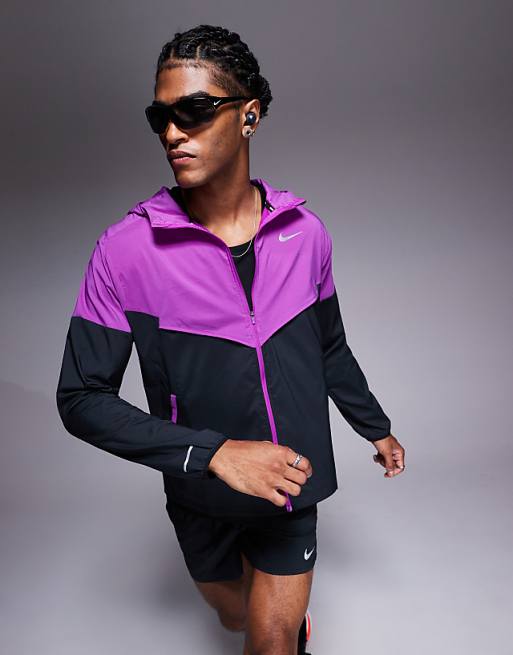 Nike Running light windrunner jacket in purple and black