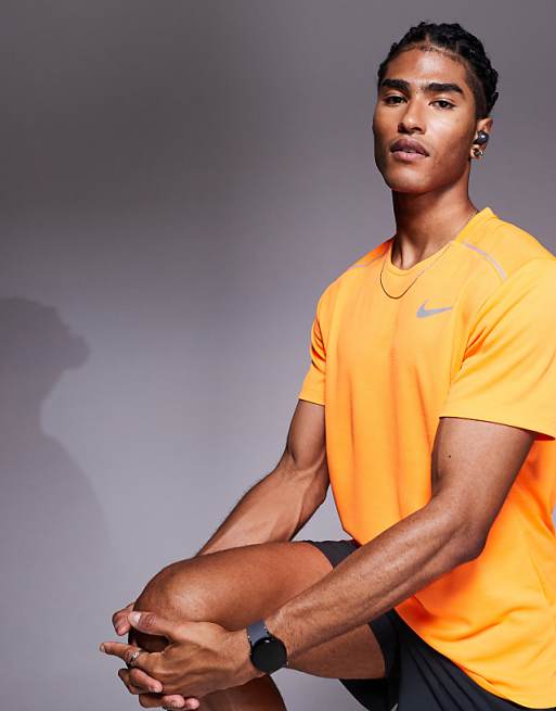 Nike Running Miler Dri-FIT t-shirt in orange