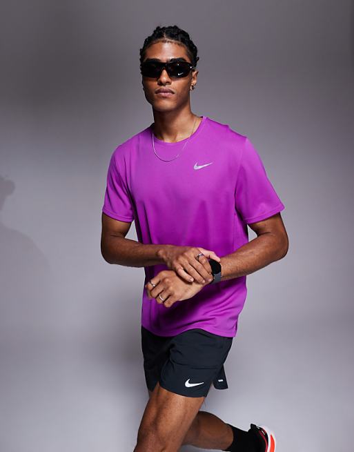 Nike Running Miler Dri-FIT T-shirt In Purple