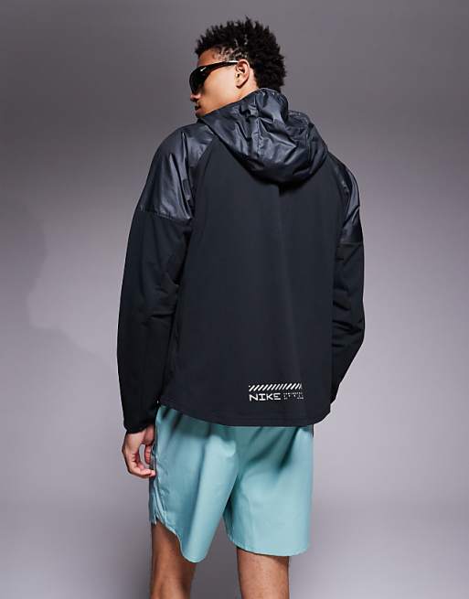Nike Running Miler Winterised Jacket In Black