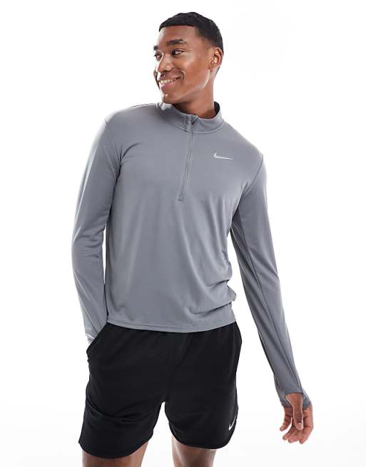 Nike Running Pacer Dri-FIT Half Zip Longsleeve Top In Grey