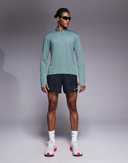 Nike Running Pacer Dri-FIT Half Zip Longsleeve Top In Green