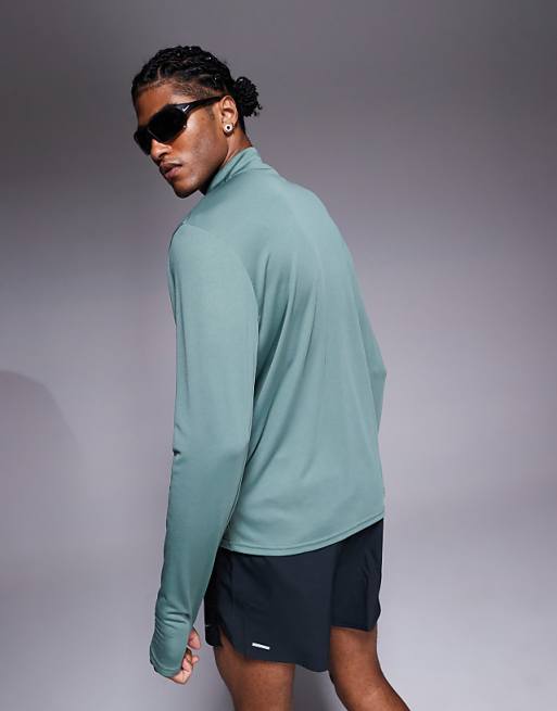 Nike Running Pacer Dri-FIT Half Zip Longsleeve Top In Green