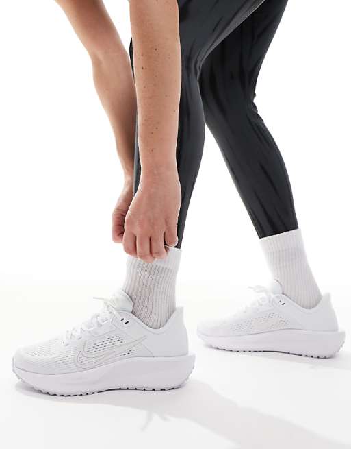 Nike Running Quest 6 trainers in white and grey