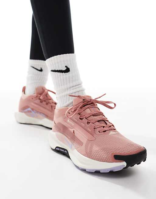 Nike Running React X Pegasus Trail 5 Gore-TEX Trainers In Pink And White