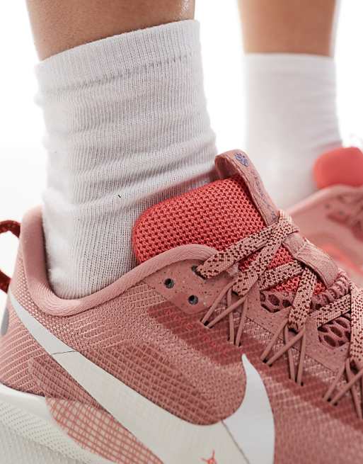 Nike Running React X Pegasus Trail 5 Trainers In Pink And White