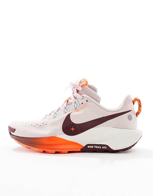 Nike Running ReactX Pegasus Trail 5 Trainers In Beige And Orange