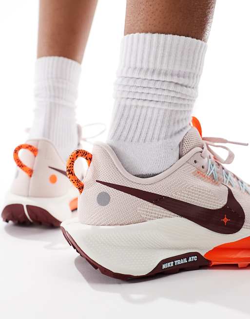 Nike Running ReactX Pegasus Trail 5 Trainers In Beige And Orange