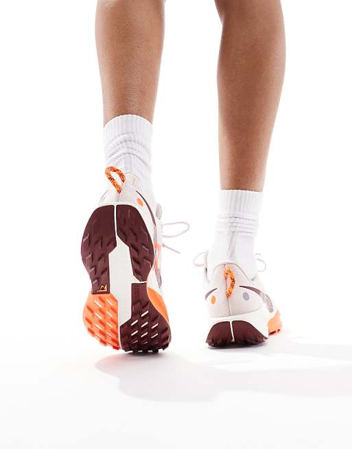 Nike Running ReactX Pegasus Trail 5 Trainers In Beige And Orange