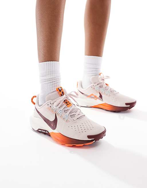 Nike Running ReactX Pegasus Trail 5 trainers in beige and orange
