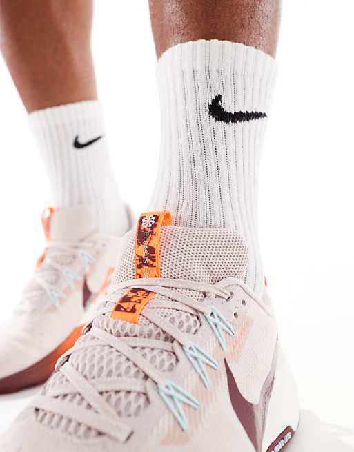 Nike Running Reactx Pegasus Trail 5 Trainers In White And Red