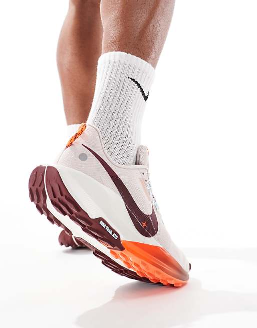 Nike Running Reactx Pegasus Trail 5 Trainers In White And Red