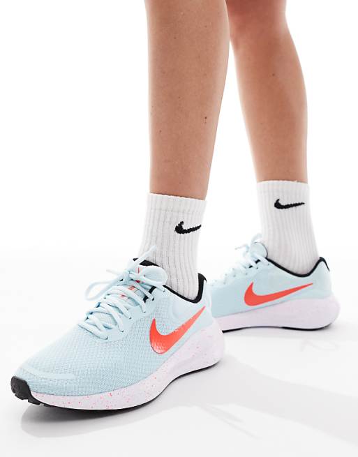 Nike Running Revolution 7 Trainers In Blue And White